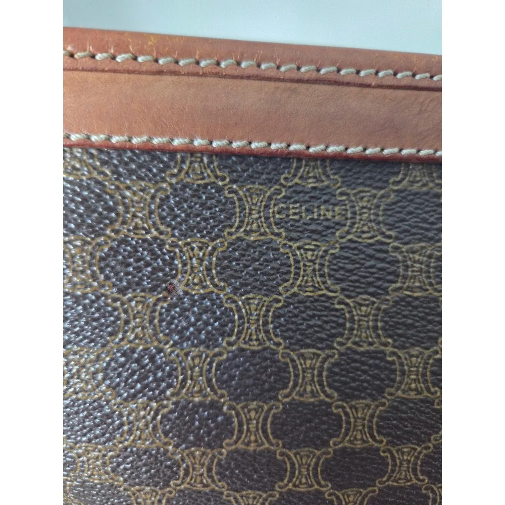Celine Macadam Triomphe Vintage Shoulder Bag Brown Monogram Coated Canvas